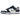 Nike Dunk Low Summit White Midnight Navy baskets vue latérale avec empeigne en cuir blanc, empiècements bleu marine et semelle assortie.
