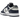 Nike Dunk Low Summit White Midnight Navy baskets vue latérale avec empeigne en cuir blanc, détails bleu marine et semelle classique