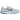 Nike P-6000 Metallic Platinum Photo Blue baskets vue latérale avec empeigne en mesh argenté, détails blancs et logo Swoosh bleu