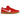 Baskets Nike SB Dunk Low University Red Gum vue latérale avec empeigne rouge, semelle intermédiaire blanche et gomme