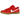 Nike SB Dunk Low University Red Gum baskets vue latérale avec empeigne rouge, lacets blancs, swoosh blanc et semelle en gomme