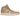 Air Jordan 1 Mid SE Legend Light Brown baskets vue sous un angle montrant les empiècements en cuir beige, les lacets blancs et le logo Nike marron.