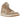 Air Jordan 1 Mid SE Legend Light Brown baskets en vue latérale avec empeigne en cuir marron clair, Swoosh foncé et semelle intermédiaire blanche