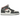 Air Jordan 1 Mid SE Floral baskets en vue latérale avec empeigne en textile gris, détails à motifs floraux et lacets blancs sur semelle blanche