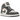 Air Jordan 1 Mid SE Floral baskets vue latérale avec empeigne en cuir noir, nuances grises, détails floraux brodés et semelle intermédiaire blanche