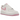 Nike Air Force 1 Low '07 Bubblegum baskets vue latérale classique avec une empeigne en cuir blanc et des détails Swoosh roses