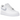 Nike Air Force 1 Low 07 White Ghost baskets en vue latérale avec empeigne en cuir blanc, accents bleu subtils et semelle extérieure en caoutchouc