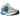 Nike Zoom Vomero 5 Photo Blue baskets en vue latérale classique avec détails bleus, tige en mesh blanc et semelle amortissante.