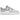 Nike Air Force 1 07 Light Silver Pumice baskets vue latérale avec empeigne en cuir gris clair, bout perforé et semelle intermédiaire blanche à coussin d'air