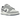 Nike Dunk Low SE Light Carbon baskets vue sous un angle montrant des empiècements en daim gris, une base blanche et des lacets blancs