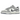 Nike Dunk Low SE Light Carbon baskets vue latérale avec superpositions en daim gris clair, base blanche et swoosh noir contrasté.