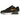 Baskets Nike Air Max 90 Spray Paint Swoosh Black University Gold vue latérale avec virgule jaune effet peinture, empeigne noire et semelle blanche