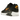 Nike Air Max 90 Spray Paint Swoosh Black University Gold baskets en vue latérale avec swoosh façon graffiti, empeigne en mesh noir et unité Air