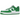 Nike Air Force 1 Low '07 Kelly Green Patent baskets en vue inclinée avec tige en cuir verni vert brillant, lacets blancs et semelle blanche