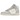 Nike Dunk High Coconut Milk Oxygen Purple baskets vue latérale avec tige crème, détails Swoosh violets et semelle assortie