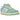Nike SB Dunk Low Verdy Visty baskets en vue angulaire avec fourrure verte et bleue, détails multicolores et lacets blancs épais
