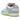 Nike SB Dunk Low Verdy Visty baskets en vue angulaire avec une tige en fourrure colorée aux tons pastel, lacets blancs et détails verts