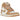 Baskets Air Jordan 1 Retro High OG Praline vue latérale, en cuir beige et marron avec une semelle intermédiaire blanche et une semelle extérieure marron.