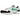 Nike Air Max 1 White Black Stadium Green baskets en vue latérale angulaire avec des détails verts, une empeigne blanche et une unité Air