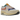 Nike Air Max 1 Tan Lines baskets en vue inclinée, mettant en valeur des empiècements en daim marron et une empeigne en mesh beige avec semelle blanche.