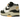Nike Air Max 1 Athletic Department University Gold baskets vue angulaire avec empeigne blanche, swoosh jaune et unité Air visible