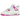 Air Jordan 4 Retro Hyper Violet baskets en vue latérale avec empeigne en cuir blanc, détails violets sur la semelle intermédiaire et logo Jumpman au talon.