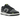 Baskets Nike Dunk Low Black Cool Grey Volt Mini Swoosh en vue latérale, mettant en avant des empiècements en cuir noir et des détails jaune fluo.