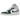 Air Jordan 1 Mid SE Oxidized Green baskets vue latérale avec détails en cuir vert, base blanche, swoosh noir et semelle blanche