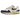 Baskets Nike Air Max 1 Athletic Department Deep Royal Blue en vue latérale, avec empeigne blanche, détails en cuir bleu et unité Air visible.