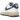 Nike Air Force 1 Low 07 Athletic Department Sail Deep Royal Blue baskets vue latérale avec empeigne en cuir blanc et logo swoosh bleu roi