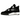 Air Jordan 4 Retro White Thunder baskets vue latérale avec empeigne en nubuck noir, semelle intermédiaire blanche, unité Air visible et détails en mesh