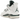 Air Jordan 4 Retro Oxidized Green baskets profil latéral avec détails en cuir blanc, accents vert foncé sur la semelle et unité Air visible