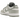 Nike Dunk Low SE White Light Pumice baskets en profil avec base en cuir blanc, empiècements gris, swoosh et lacets plats