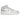 Air Jordan 1 Mid SE Glitter Swoosh baskets vue latérale avec empeigne en cuir blanc, détails bleu clair et un logo swoosh à paillettes.