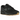 Nike Air Max 90 Black Smoke Grey Gum Reflective baskets vue sous angle avec cuir noir, nuances grises et semelle extérieure en gomme classique