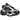Nike Air Max Muse Black Metallic Silver baskets vue latérale avec empeigne noire, détails argentés métallisés et unité Air visible au talon