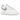Nike Air Force 1 Low White Football Grey baskets en vue latérale avec empeigne en cuir blanc, Swoosh gris et semelle en caoutchouc.