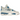 Air Jordan 4 Military Blue baskets en vue latérale avec empeigne en cuir blanc, détails bleus sur la semelle intermédiaire et logo Jumpman.