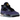 Baskets Air Jordan 4 Retro Lakers vue sous angle avec empeigne violette, détails noirs et unité Air visible au talon sur une semelle intermédiaire blanche.