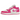 Jordan 1 Low Fire Pink baskets vue latérale mettant en avant les panneaux en cuir rose, la semelle intermédiaire blanche et le Swoosh.