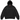 Supreme Piping Zip Up Hooded Sweatshirt Black baskets, vue frontale d'un sweat à capuche noir zippé avec détails blancs et logo brodé sur le torse