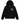 Denim Tears Denim University Zip Hoodie Black baskets vue de face en coton noir avec fermeture éclair blanche et logo graphique sur la poitrine.