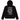 Denim Tears Denim University Zip Hoodie Black baskets vue de face avec capuche, fermeture éclair et logo blanc sur la poitrine
