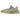Adidas Yeezy Boost 350 V2 Desert Sage baskets vue latérale avec tige en Primeknit vert clair, doublure orange et semelle semi-transparente.