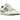 Adidas Forum 84 Low Crew Green baskets de profil avec une tige en cuir blanc, des details verts et des lacets plats