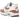Nike Air Max 1 White Canyon Pink baskets en vue latérale avec une base blanche, des détails roses et l'amorti Air visible emblématique