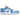 Air Jordan 1 Low SE White Legend Blue baskets en vue latérale avec empeigne en cuir blanc, détails bleu clair, swoosh iconique et semelle blanche
