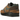 Nike Air Max 1 Beef and Broccoli baskets vue latérale angulaire avec panneaux en cuir marron, détails en textile vert et semelle blanche
