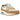 Nike Air Max 1 Wheat baskets vue latérale avec empeigne en daim beige, semelle intermédiaire brune, unité Air au talon et lacets blancs