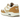 Nike Air Max 1 Wheat baskets vue sous un angle avec empeigne en nubuck et textile dans des tons marron, posées sur une semelle blanche avec Air